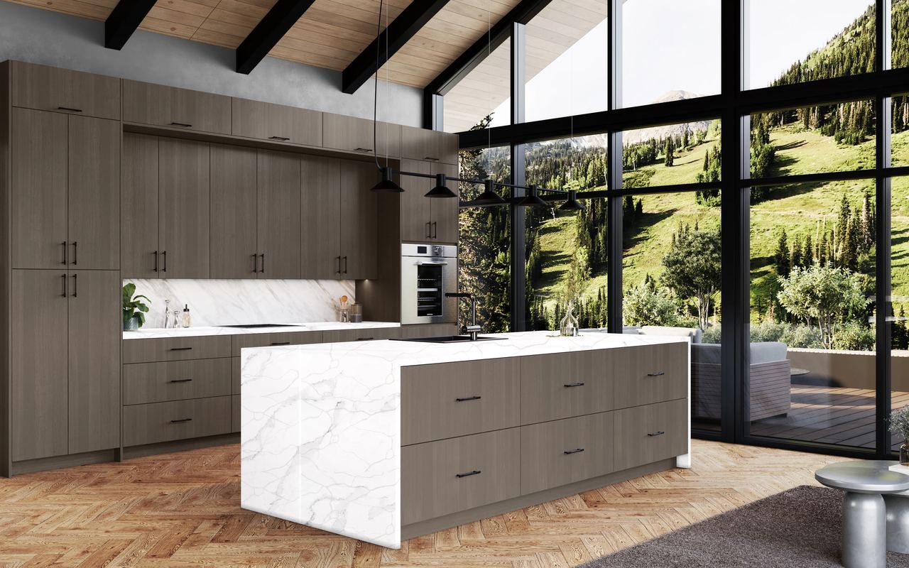 A kitchen with Milano cabinets in Dune