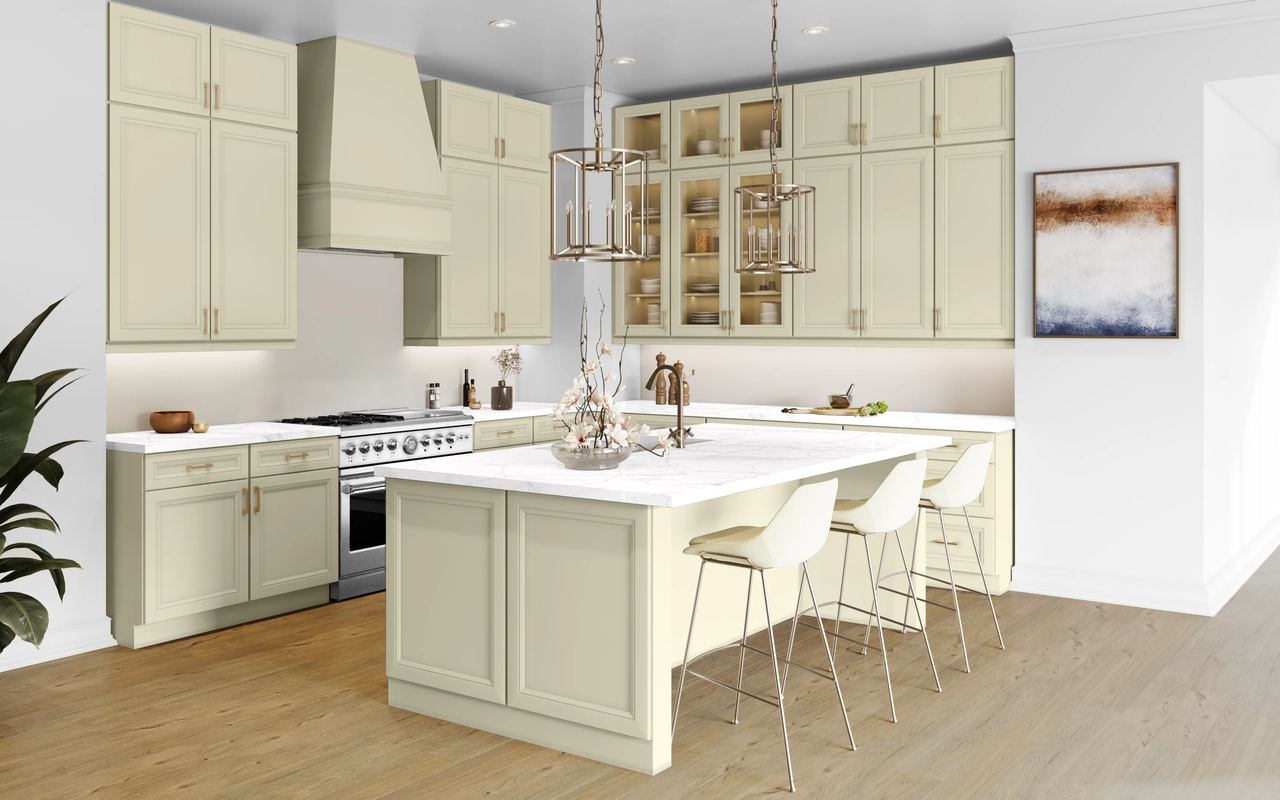A kitchen with Richmond cabinets in Linen