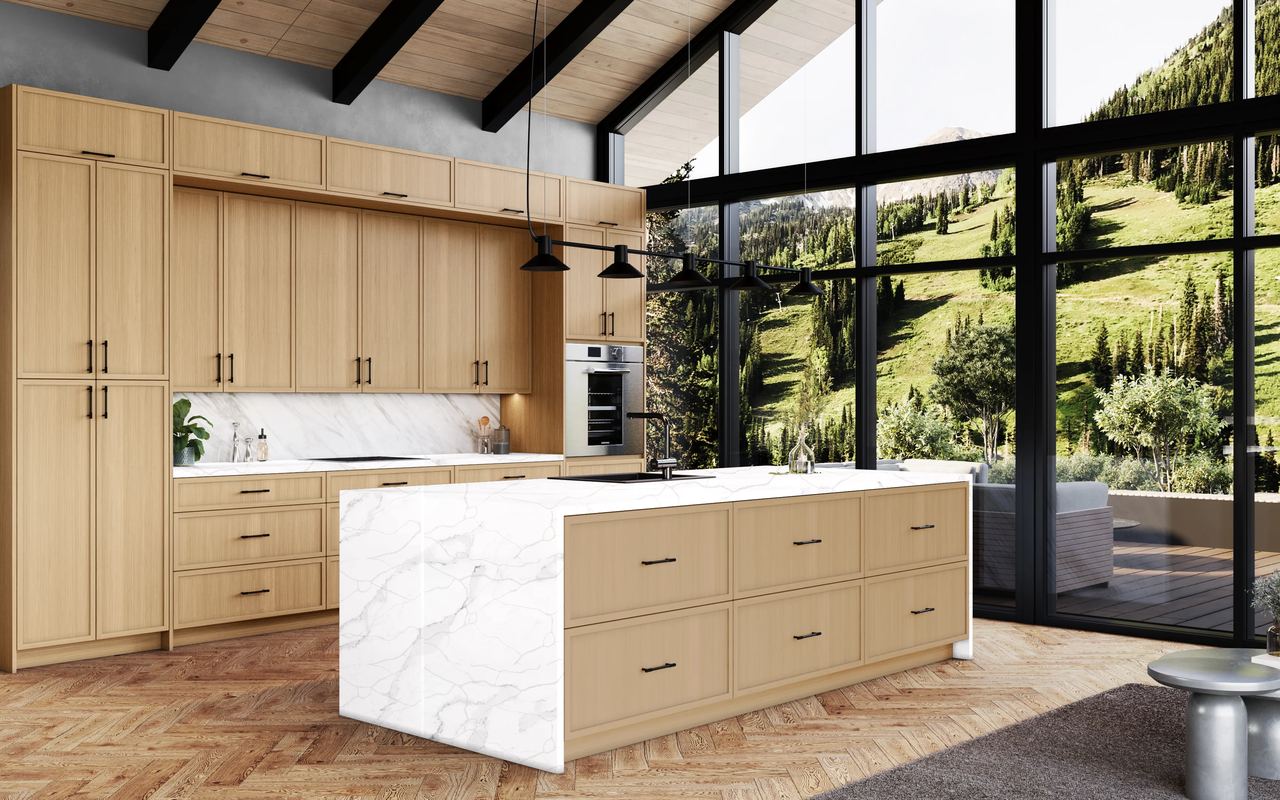 A kitchen with Versailles cabinets in Ale
