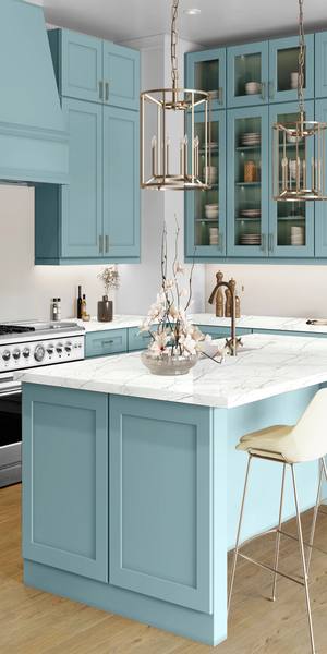 A kitchen with Elegant cabinets in Mountain Stream