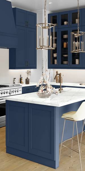 A kitchen with Elegant cabinets in Ocean