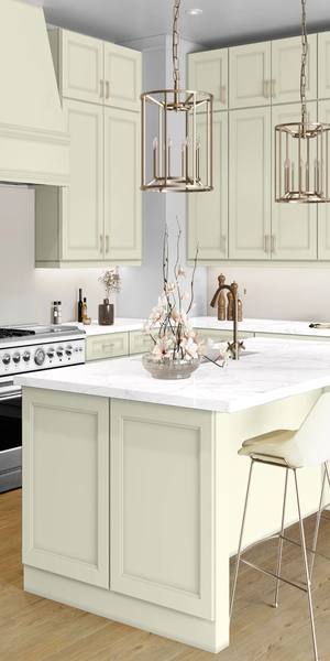 A kitchen with Fashion cabinets in Sleek White