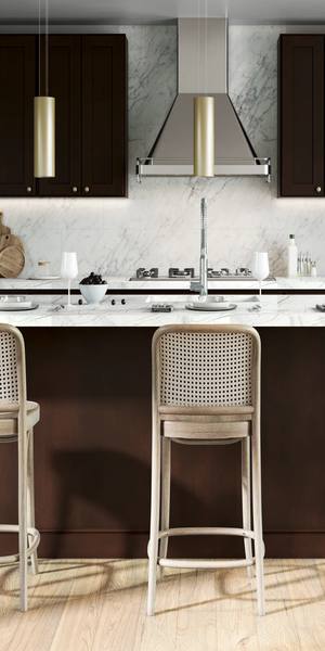 A kitchen with Luxor cabinets in Espresso