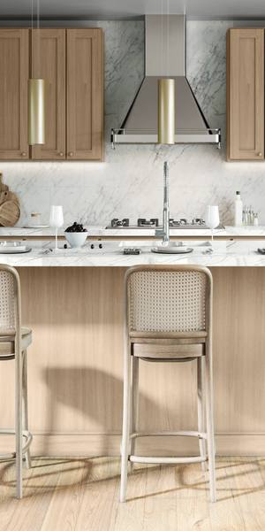 A kitchen with Luxor cabinets in Harvest