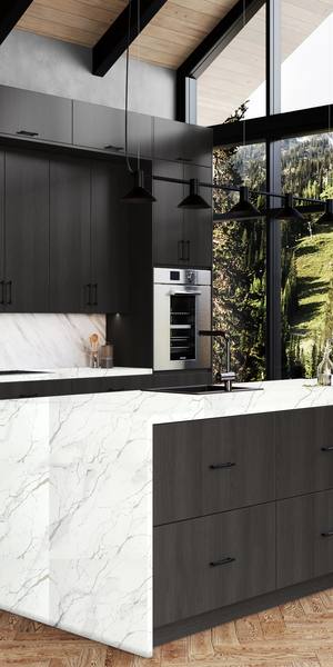 A kitchen with Milano cabinets in Ash