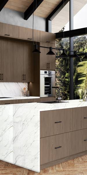 A kitchen with Milano cabinets in Autumn