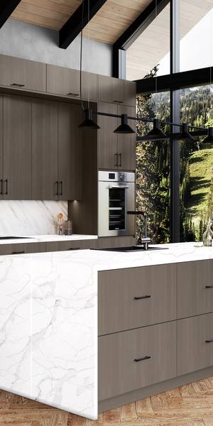 A kitchen with Milano cabinets in Dune