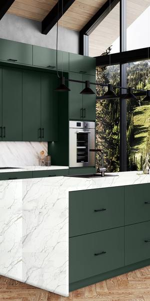 A kitchen with Milano cabinets in Pine
