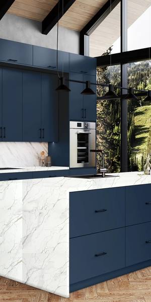 A kitchen with Milano cabinets in Seaside