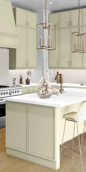 A kitchen with Newport cabinets in Linen