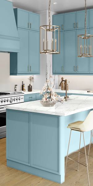 A kitchen with Newport cabinets in Mountain Stream