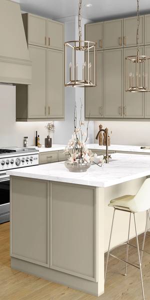 A kitchen with Newport cabinets in Sahara