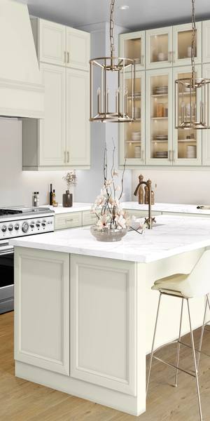 A kitchen with Richmond cabinets in Sleek White