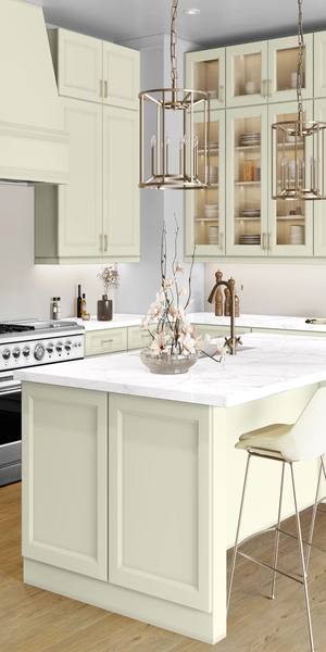 A kitchen with Sydney cabinets in Sleek White