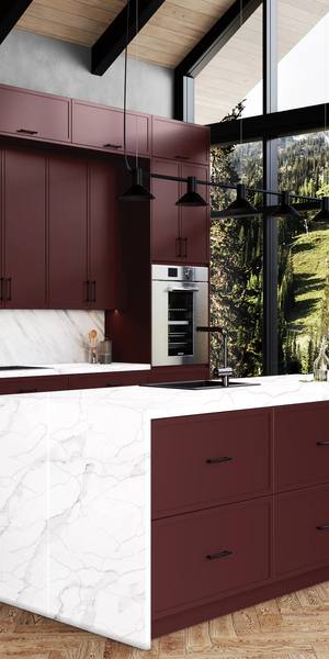 A kitchen with Versailles cabinets in Rumors