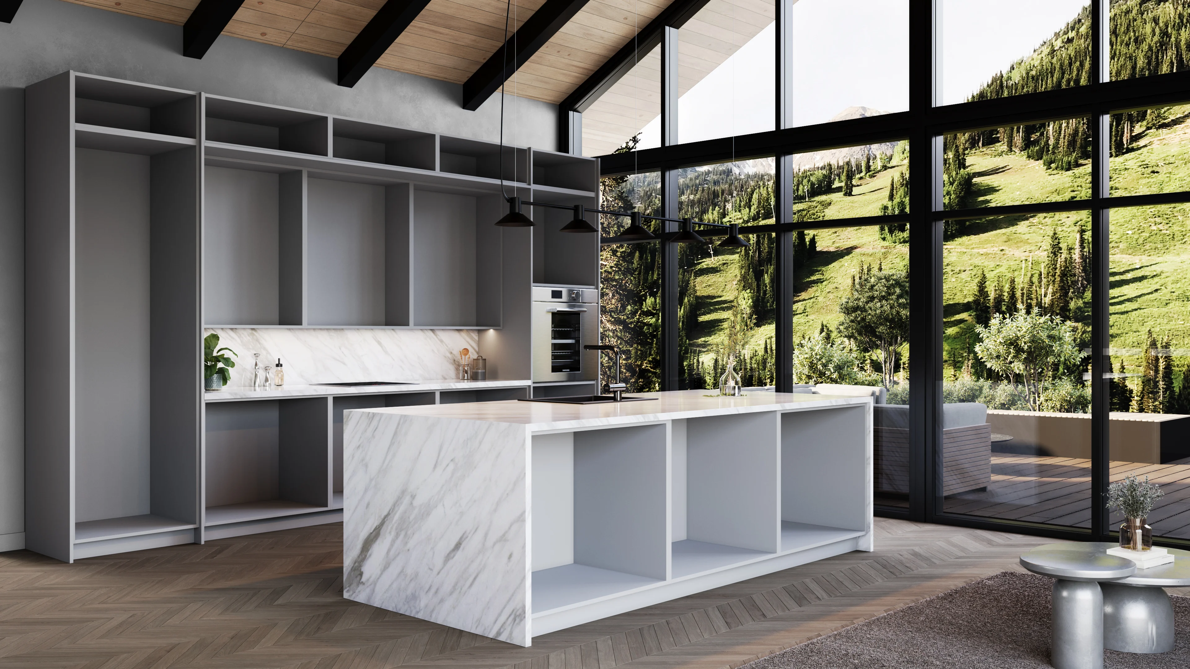 A CNC Cabinetry Classic kitchen, shown with the finishes selected below.