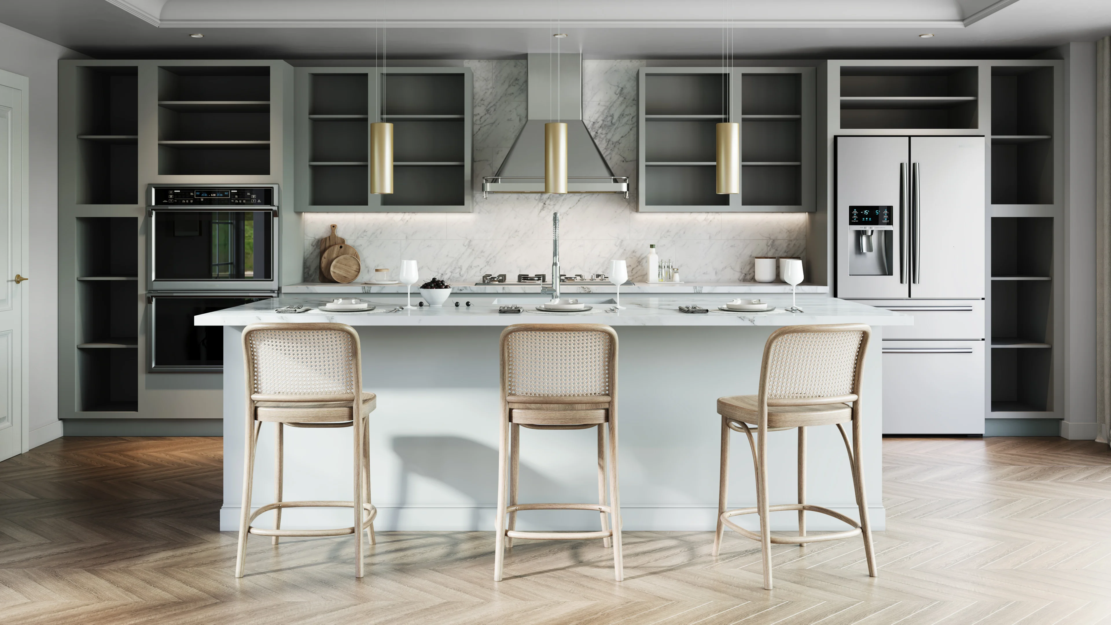A CNC Cabinetry Luxor kitchen, shown with the finishes selected below.